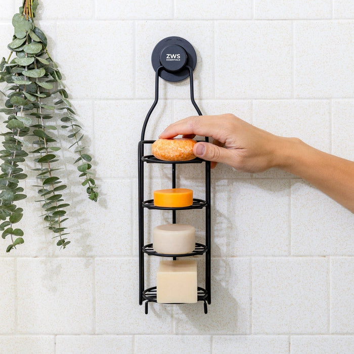 Shower Tower – Self-Draining 4-Tier Bar Soap Holder | Rust-Proof Stainless Steel Shower Organizer