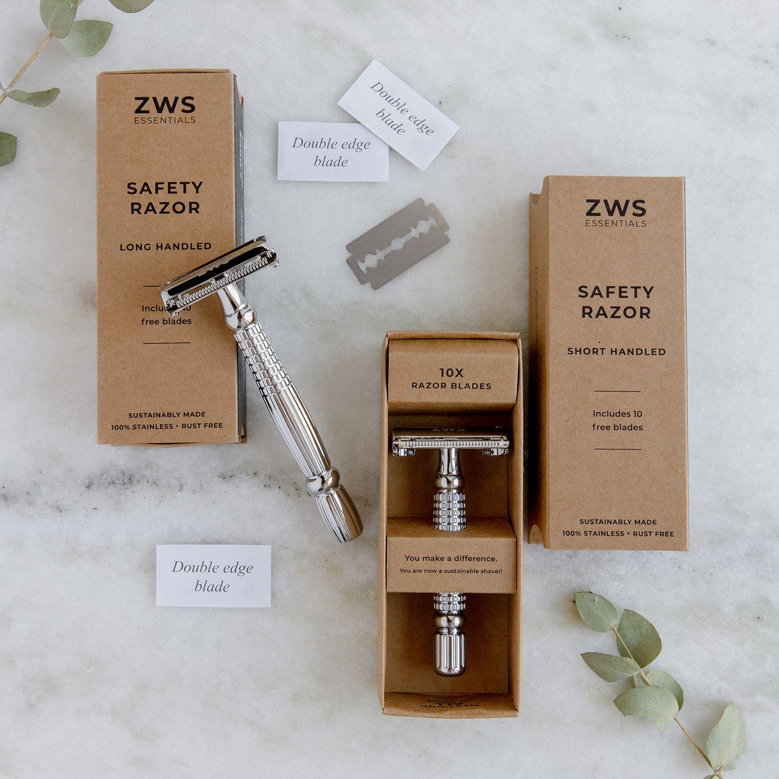 Razor Replacement Blades – Plastic-Free, Rust-Free, Universal Fit | Sustainable Shaving