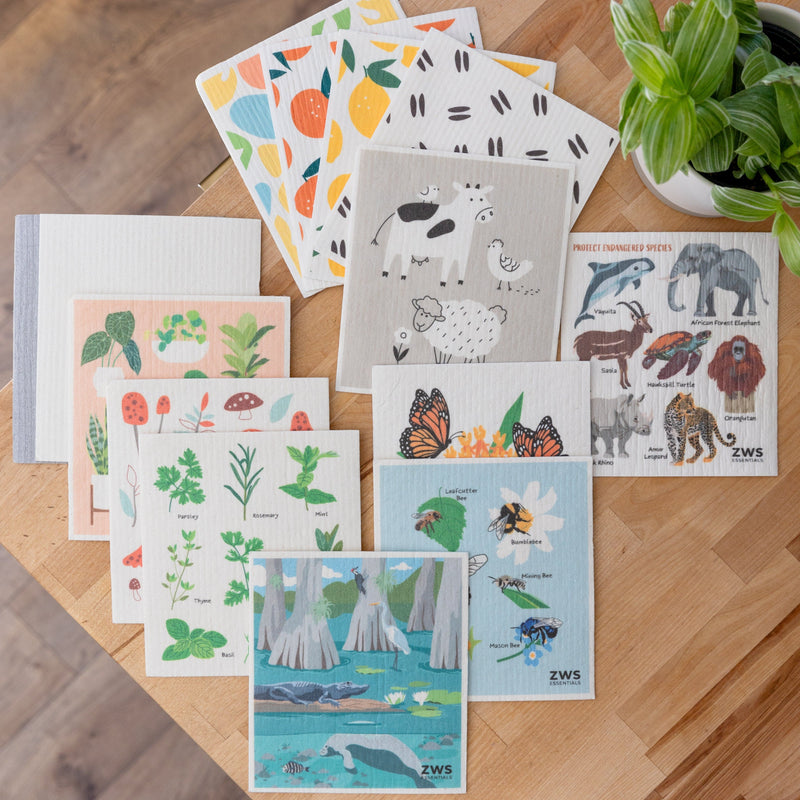 Swedish Dish Cloth – Cellulose Sponge Cloth Replaces 17 Rolls of Paper Towels | Compostable, Plastic-Free & Reusable Kitchen Essential