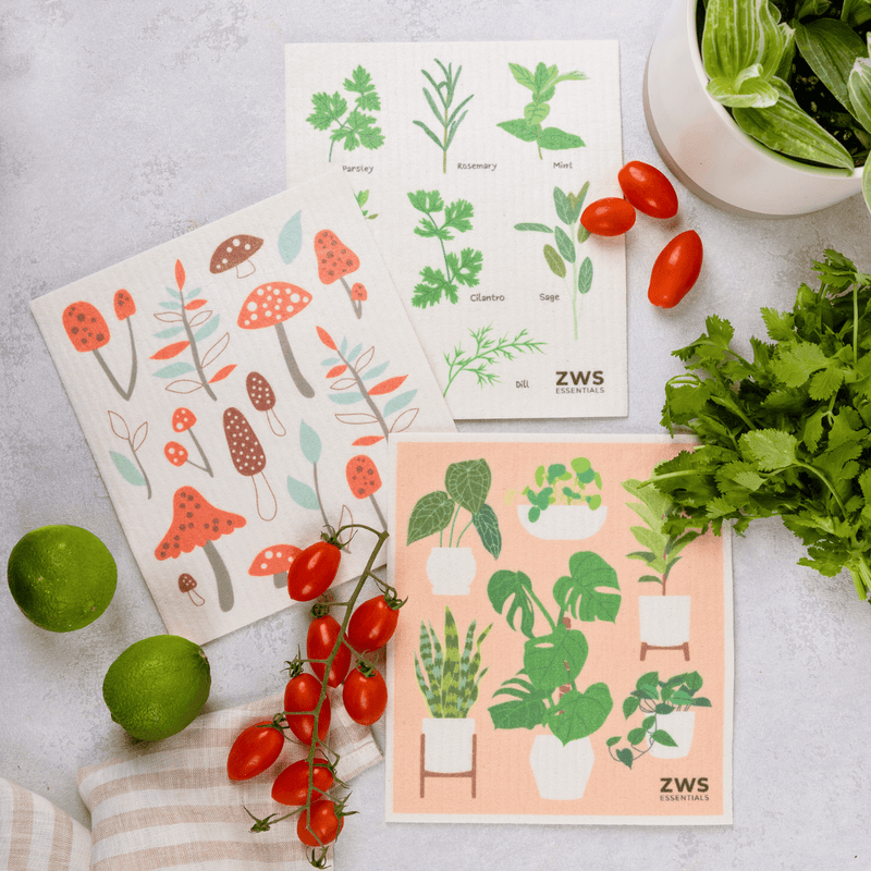 Swedish Dish Cloth – Cellulose Sponge Cloth Replaces 17 Rolls of Paper Towels | Compostable, Plastic-Free & Reusable Kitchen Essential