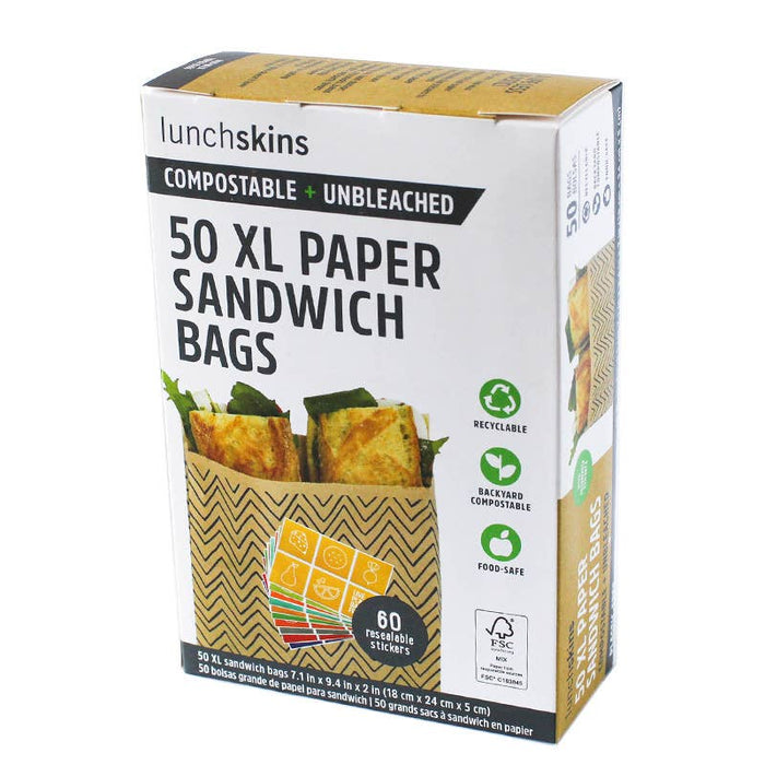Compostable + Unbleached Kraft XL Paper Bags