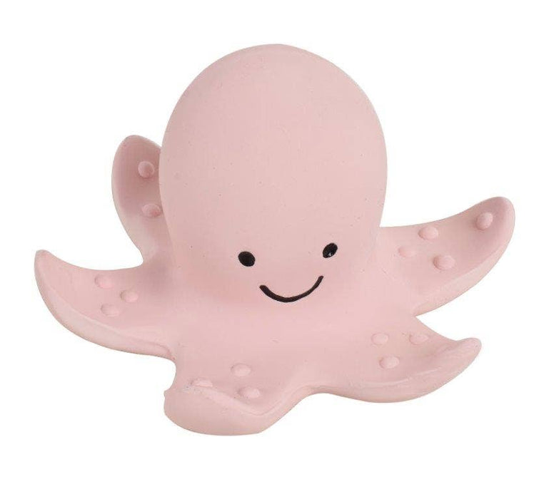Natural Organic Rubber Teether, Rattle & Bath Toy - Octopus