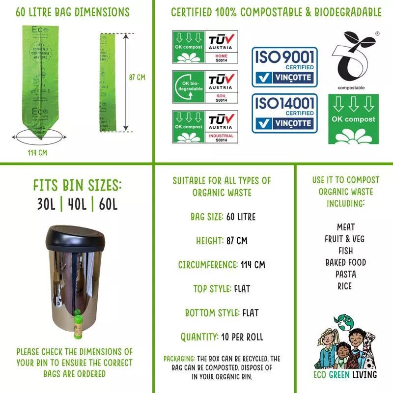 Compostable and biodegradable Kitchen Waste Bags