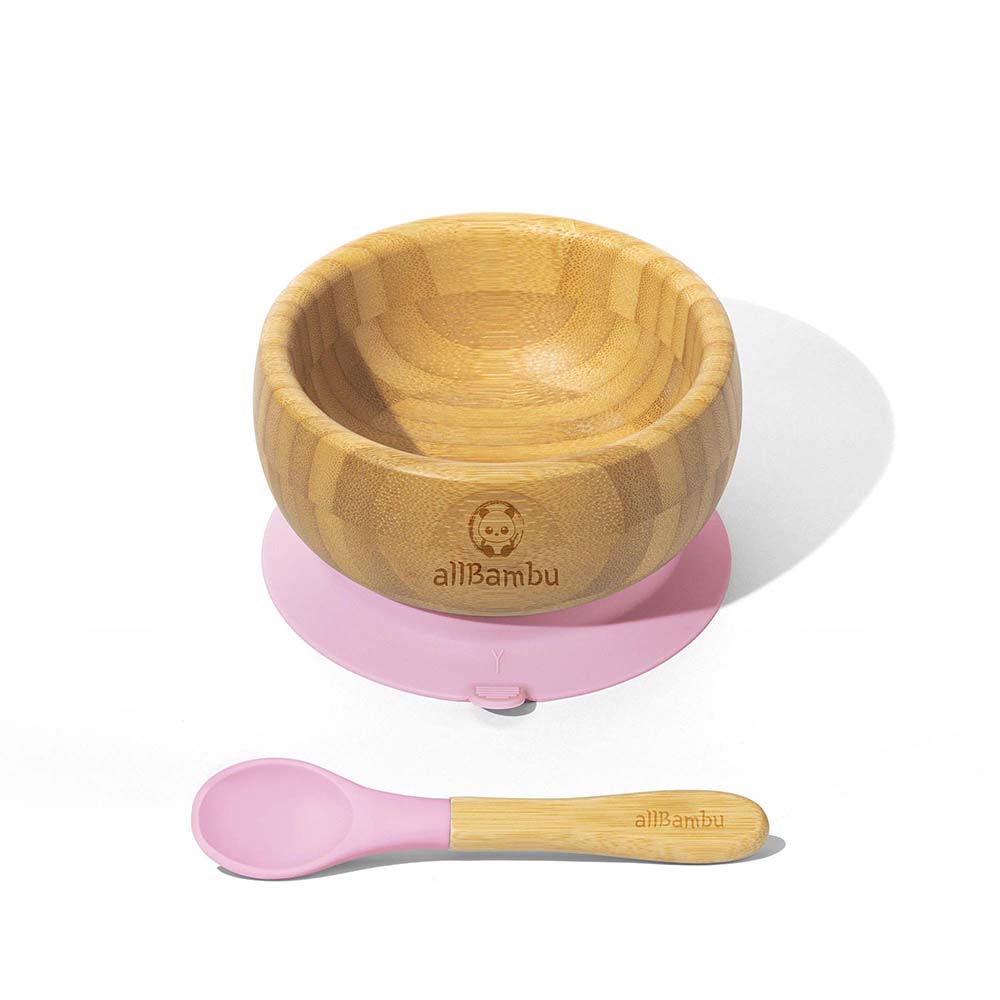 Bamboo Baby Bowl with Suction Base & Spoon