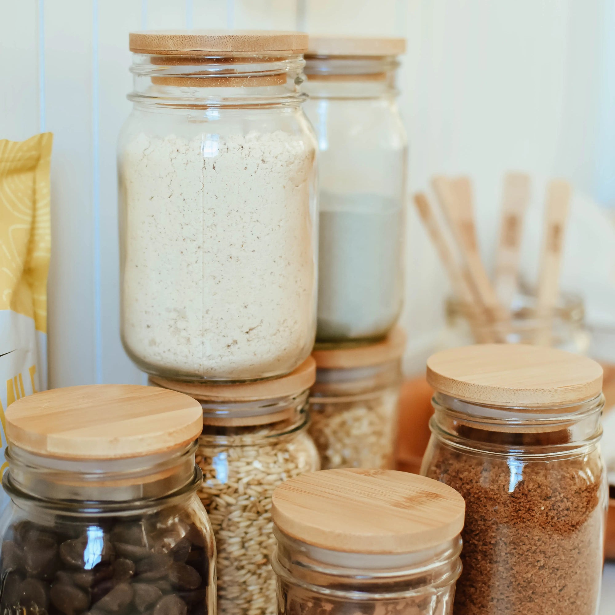 Bamboo Jar Lids without Jars