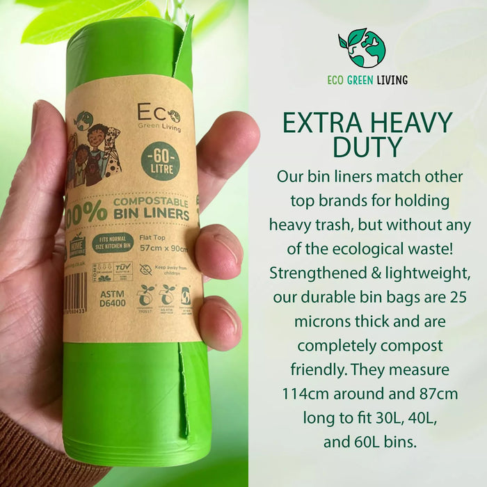 extra heavy duty compostable kitchen trash bags