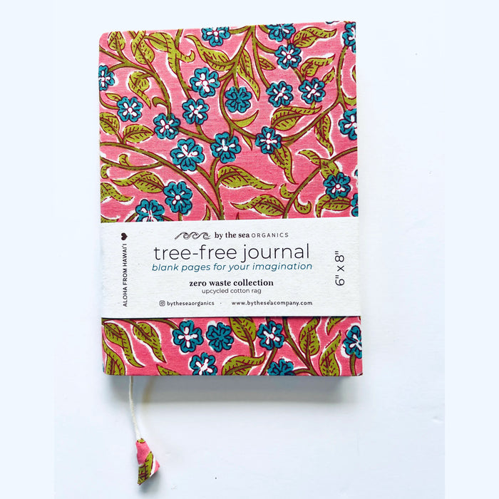 Tree Free journal with Upcycled Fabric Cover 6" x 8"