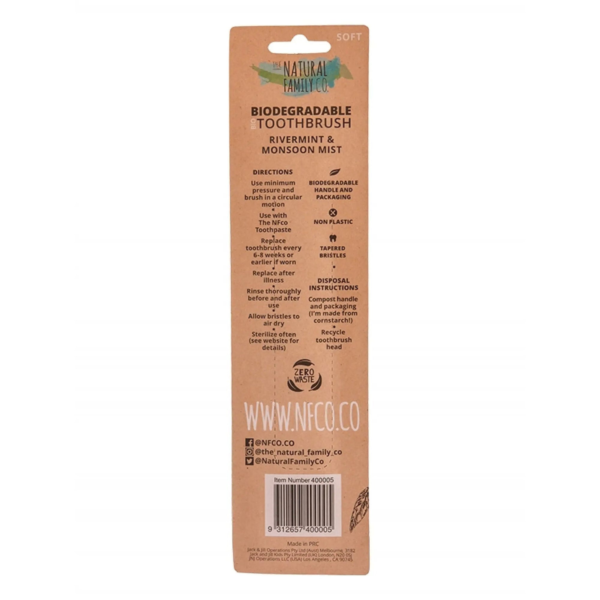 Bio-degradable Toothbrush 2 Pack 
