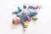 Certified non-toxic organic rubber teether, rattle and bath toys