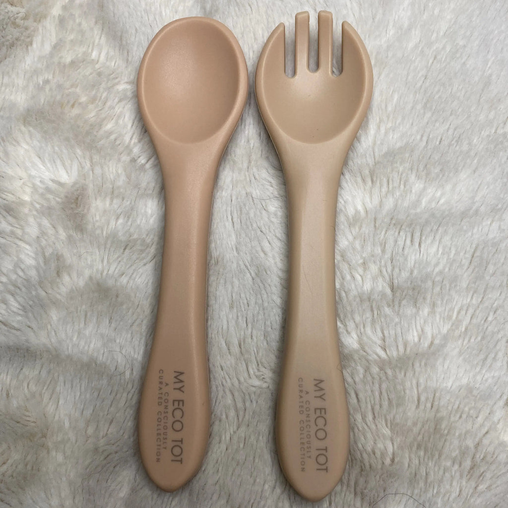 silicone flatware fork and spoon set 