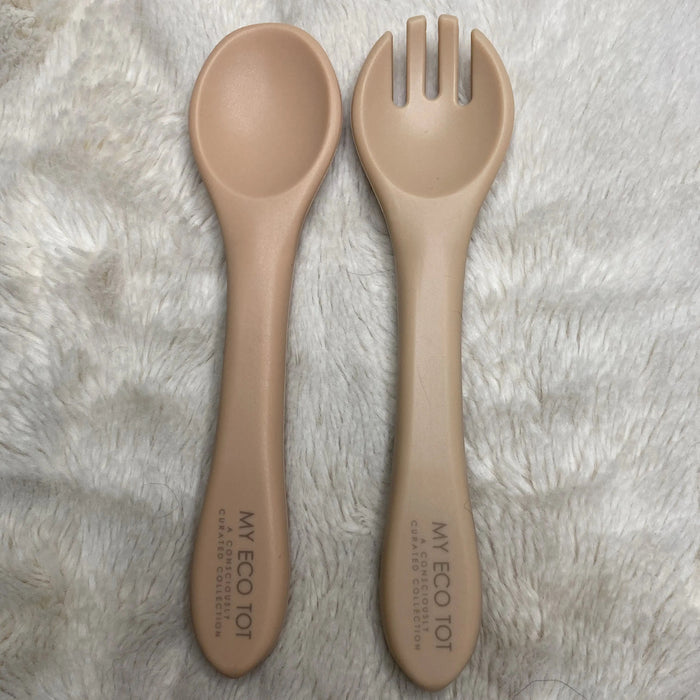 silicone flatware fork and spoon set 
