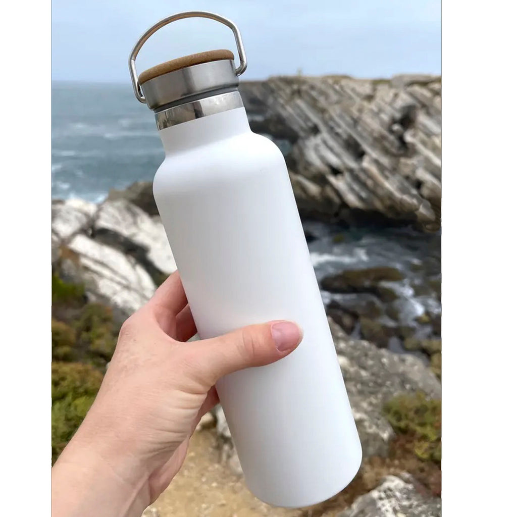 Stainless Steel Water Bottle with Bamboo Lid