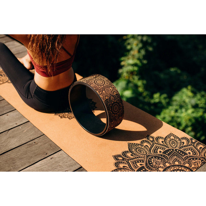 Mandala Cork Yoga Mat with Carrying Strap